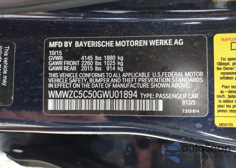 2016 Mini Countryman Cooper S from USA, damaged, VIN WMWZC5C50GWU01894